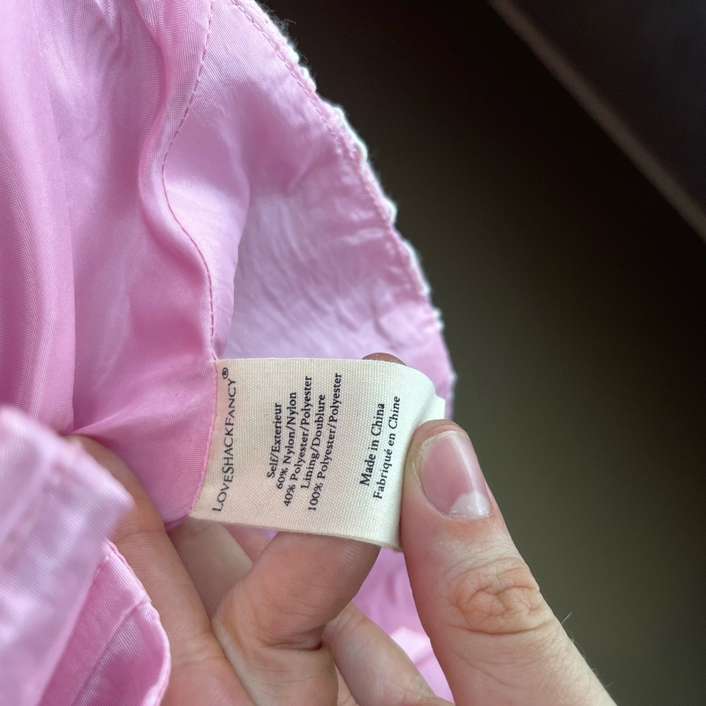 LoveShackFancy Pink Lace-Up Satin Corset Top - Picture 5 of 7